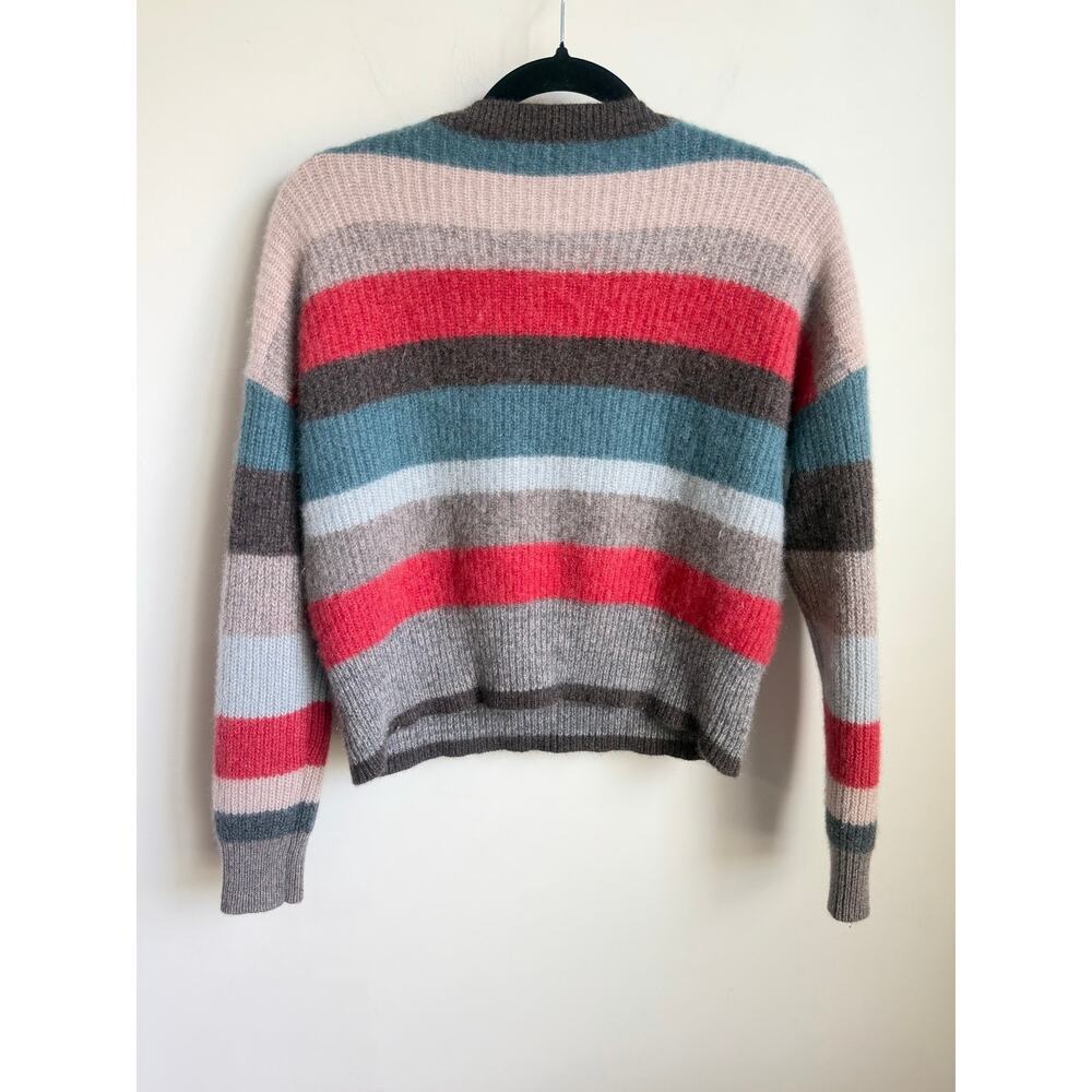 360 Cashmere Striped Long Sleeve Crew Neck Knit Pullover Sweater Multi Womens S - Picture 7 of 8